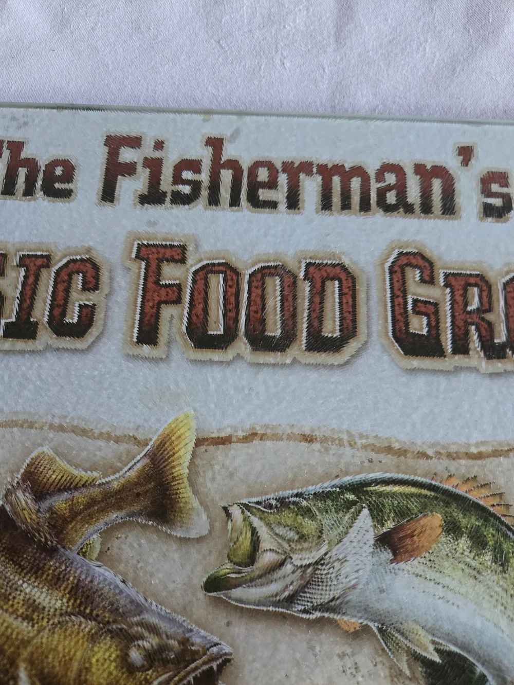 Glass Cutting Board - The Fisherman's 4 Basic Food Groups - Men's Cutting Board